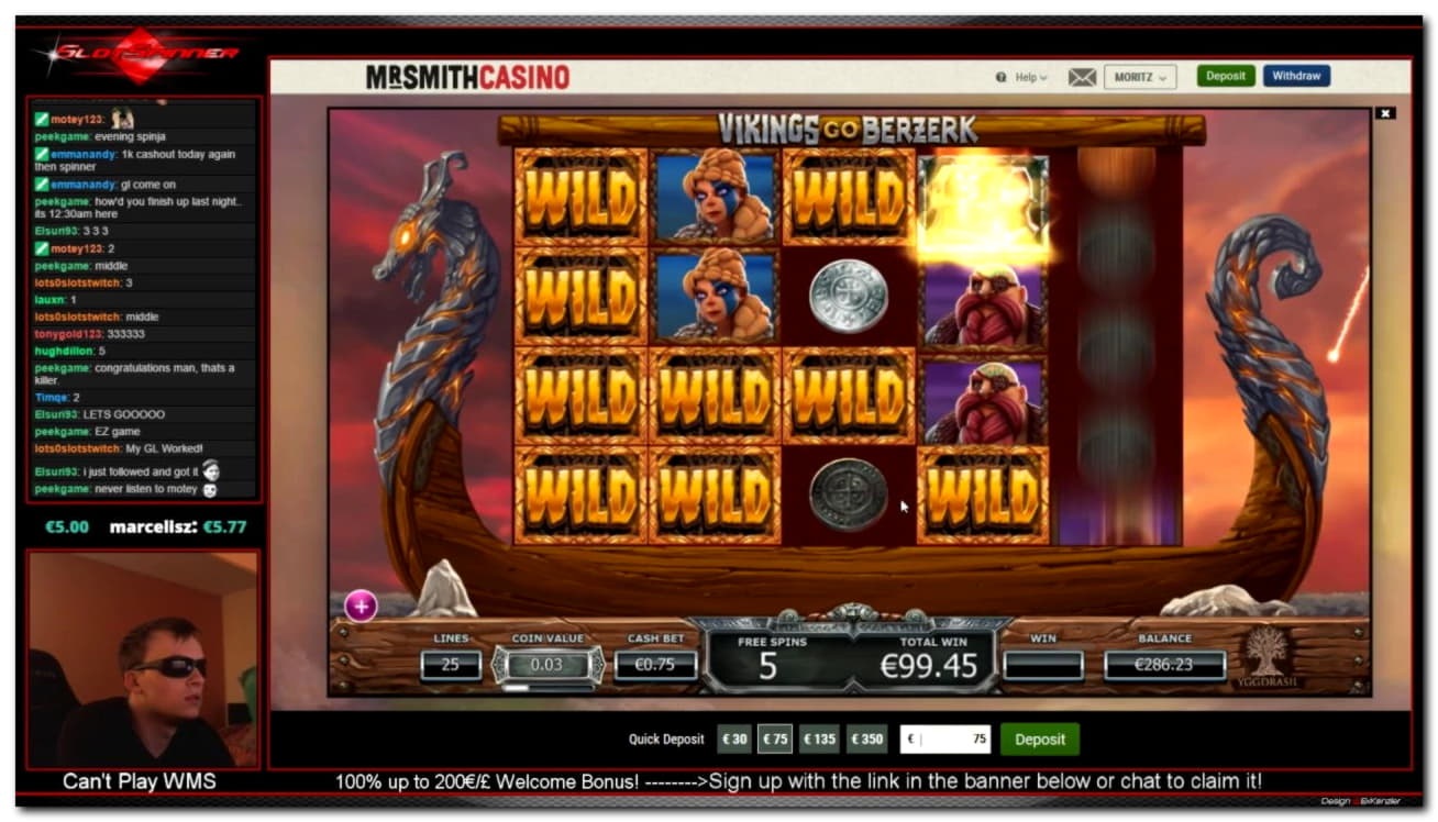70 Free spins casino at Villento Casino