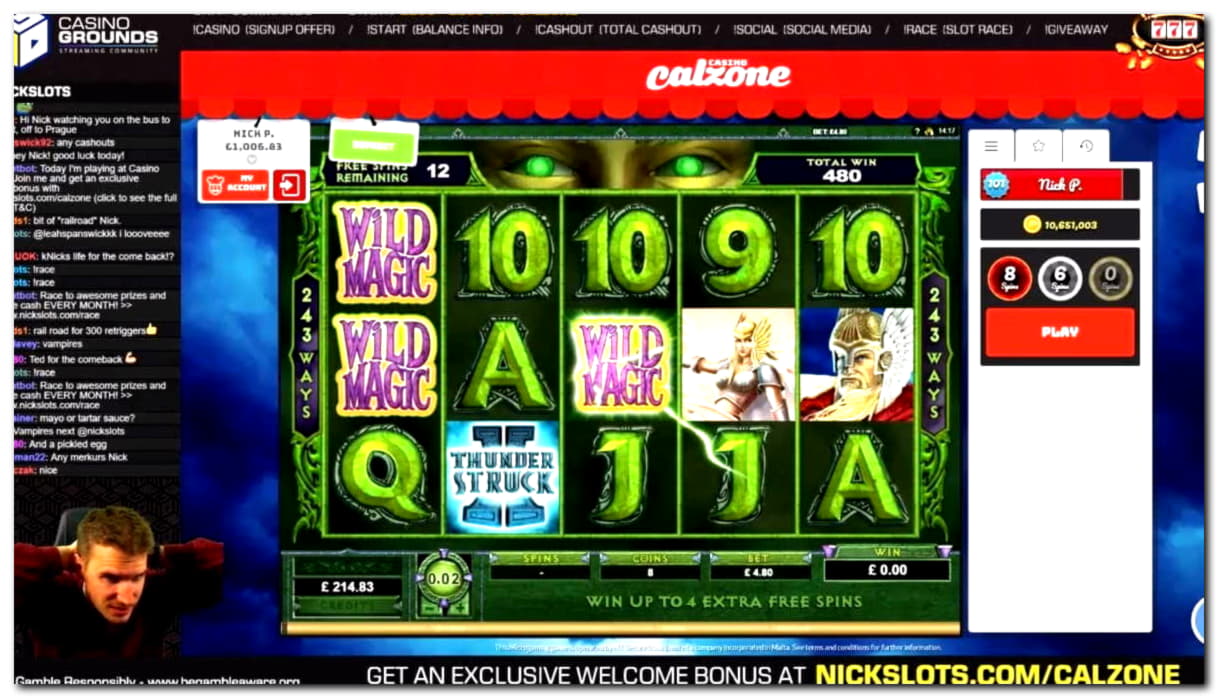 215 Free spins at Casino com