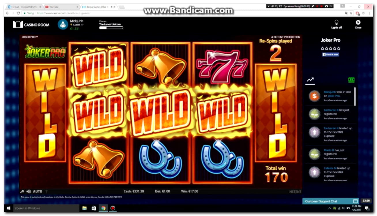 555% Match bonus at bWin Casino