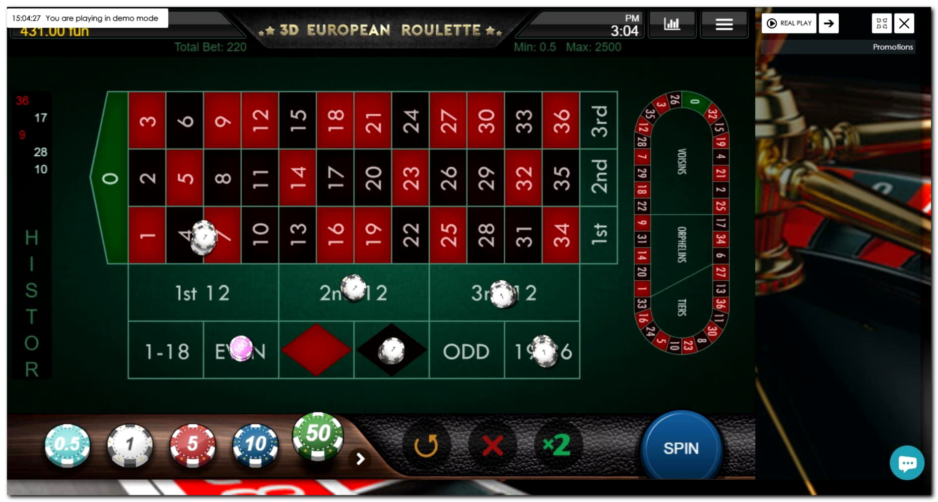 Eur 435 Free Casino Chip at Casino Cruise