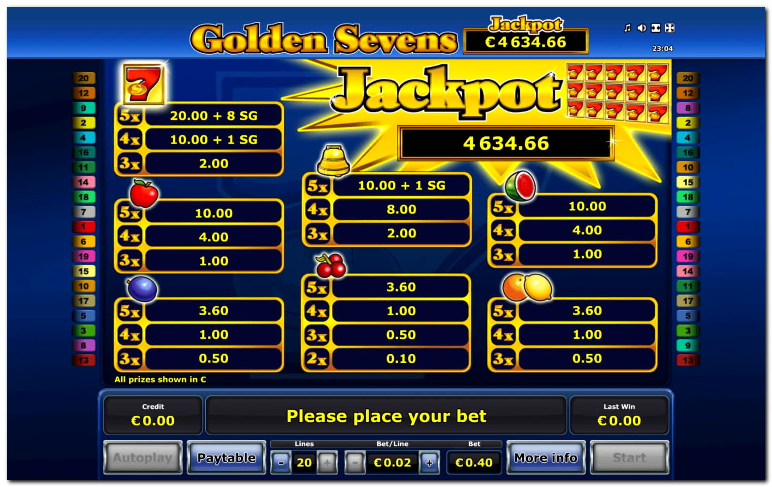 €605 Free casino chip at bWin Casino