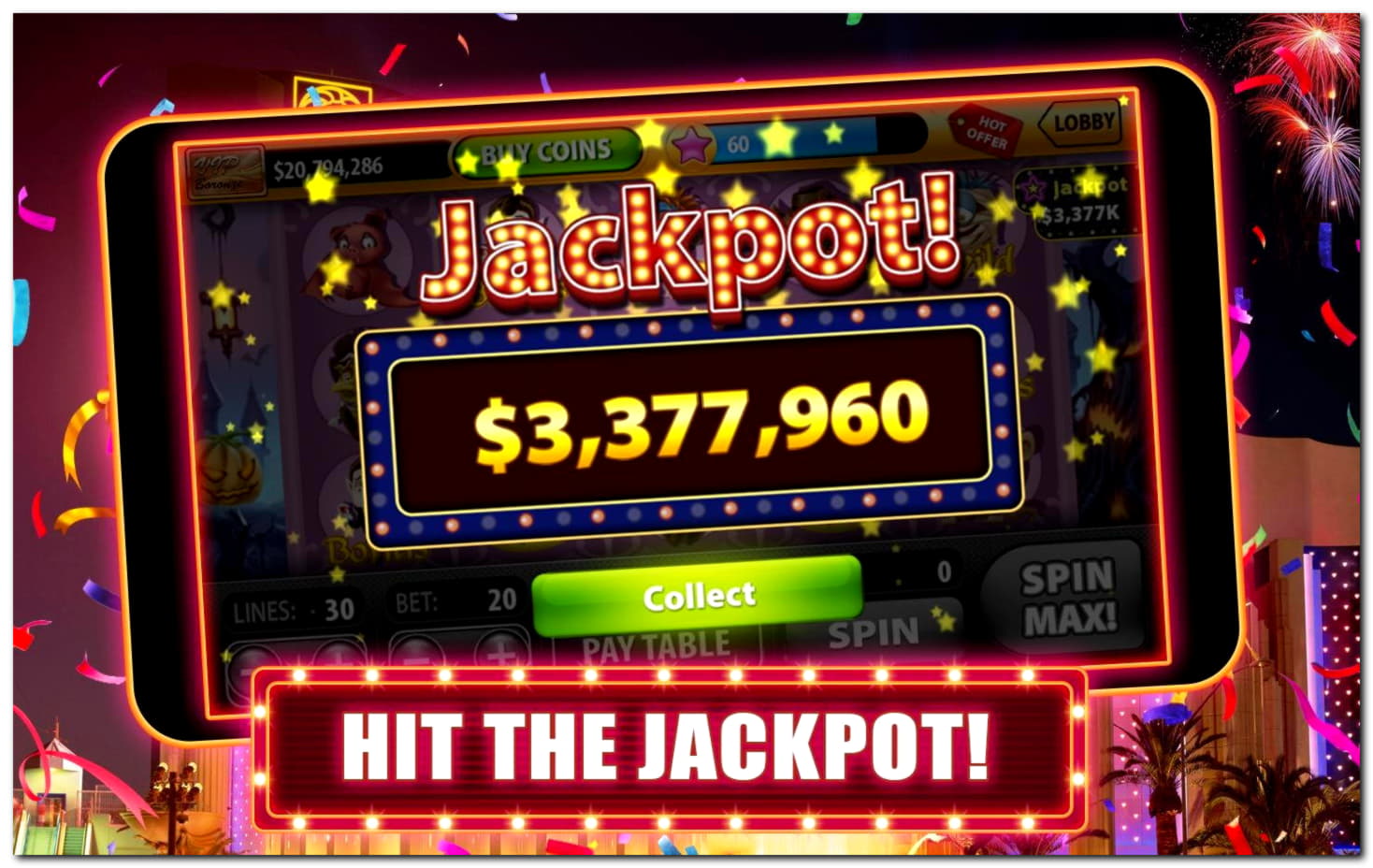270 Free Spins no deposit at Slots Million Casino