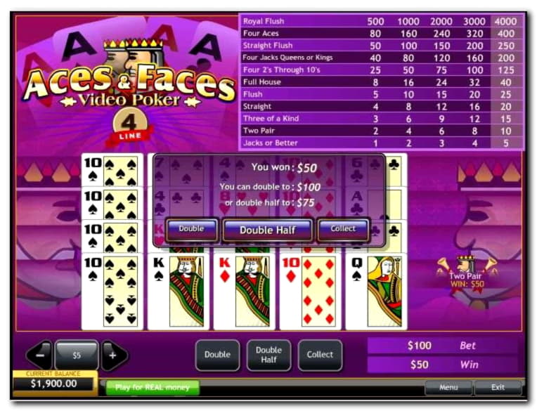 50% Match bonus casino at Mansion Casino