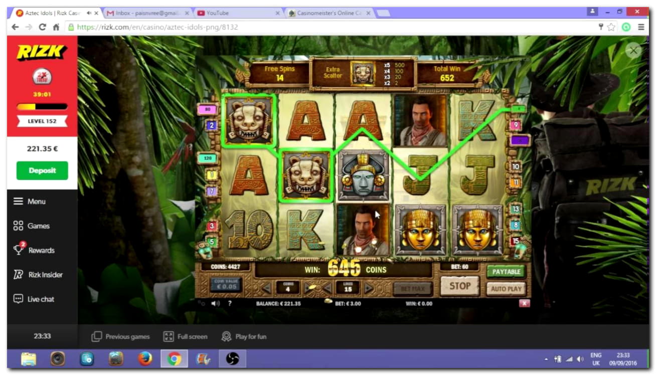EURO 295 Free Money at Challenge Casino