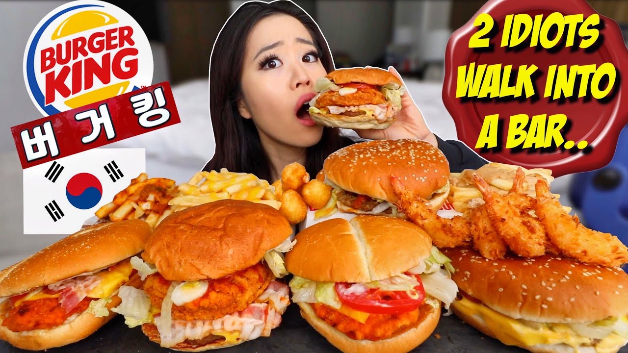 BURGER KING IN KOREA! *Interesting MUKBANG 버거킹 먹방 | Eating Show
