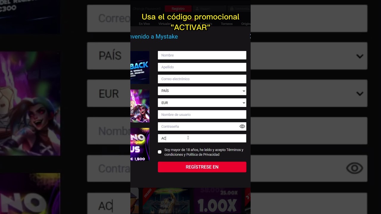 ¡CÓDIGO de PROMOCIÓN ACTUALIZADO! ✅ MYSTAKE PROMO CODE