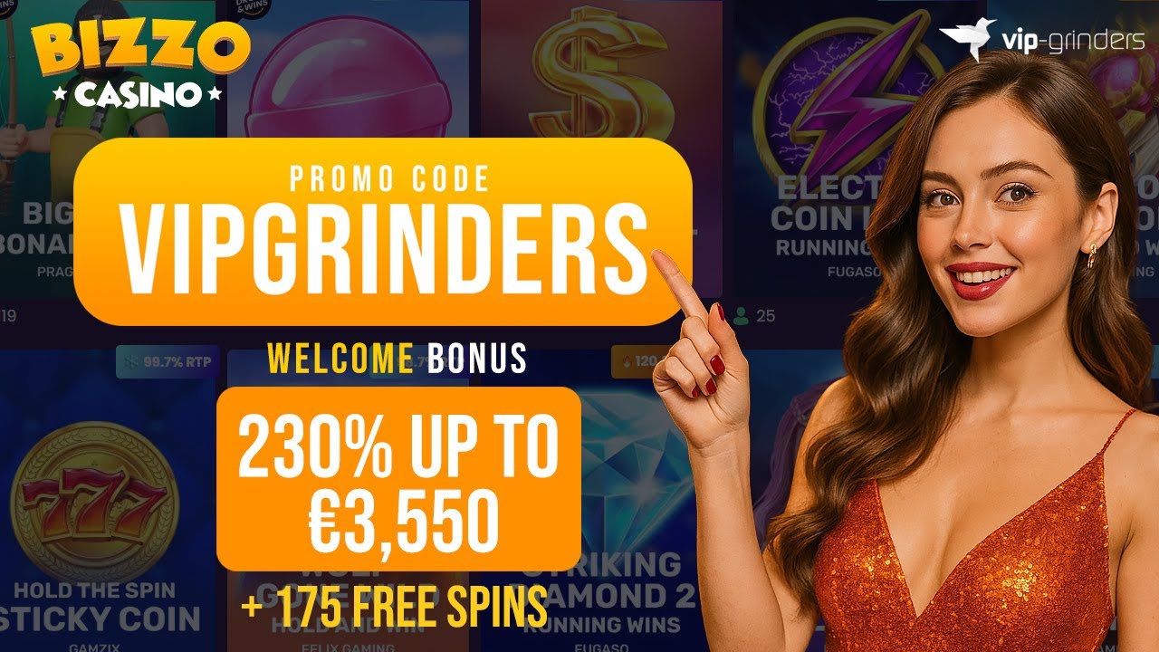 Bizzo Casino Bonus Code "VIPGRINDERS" | €3,550 Bonus + 175 Free Spins